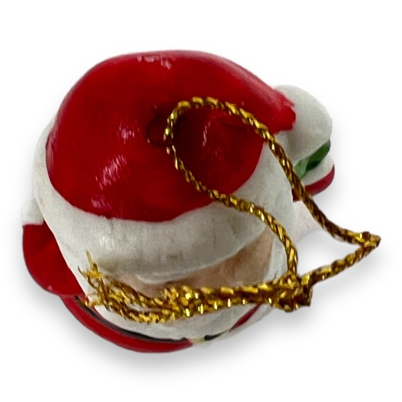 Vintage 80's Homco Home Interior Mini Santa Christmas Ornament 2.2" Porcelain - Picture 6 of 9